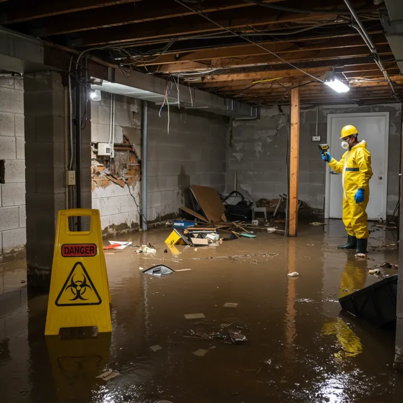 Flooded Basement Electrical Hazard in Mound City, MO Property