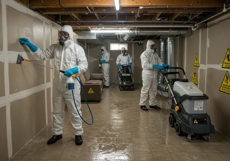 Basement Moisture Removal and Structural Drying process in Mound City, MO